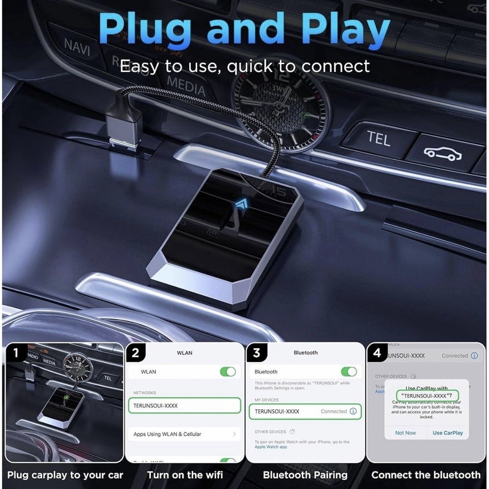Android Auto Wireless Adapter Instant Fast Connection Bluetooth - Picture 4 of 10
